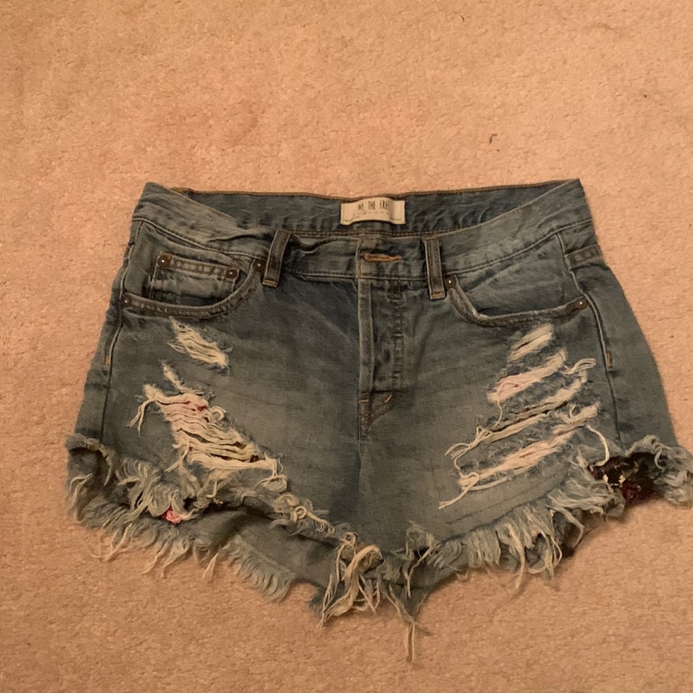 Free People Distressed Blue Jeans, Size 26!
